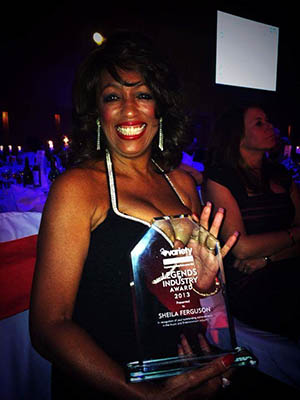 Sheila Ferugson with her Legends of Industry award